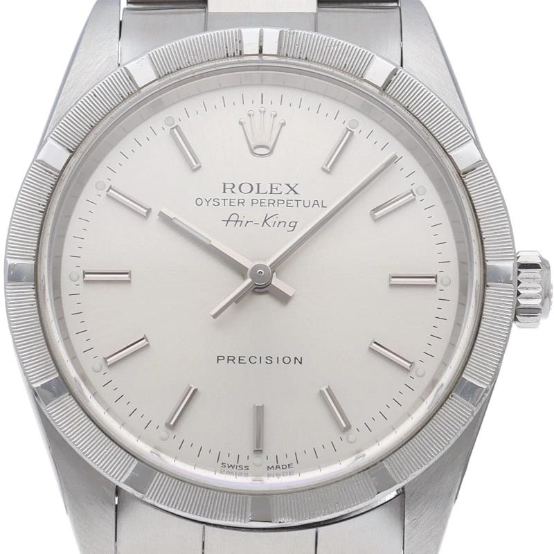 ROLEX AIR KING STAINLESS STEEL SILVER WATCH: ROLEx Air king Stainless Steel Silver Watch Brand: ROLEx Type/Style: Wristwatch Material: Band Material Stainless steel, Case Material Stainless steel Color: Dial Color Silver Size: Case Diameter(H):A