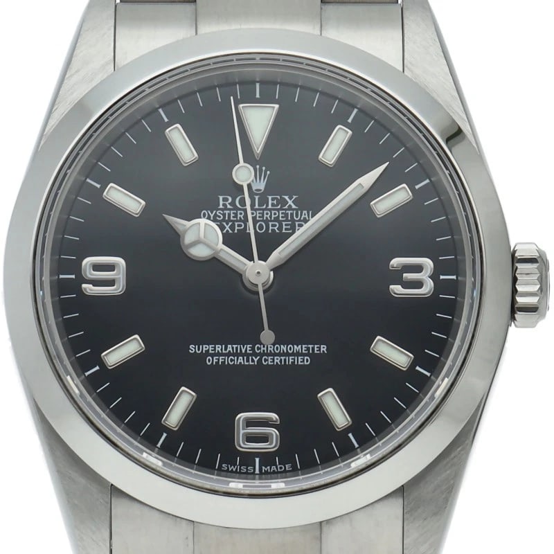 ROLEX EXPLORER STAINLESS STEEL BLACK WATCH: ROLEx Explorer Stainless Steel black Watch Brand: ROLEx Type/Style: Wristwatch Material: Band Material Stainless steel, Case Material Stainless steel Color: Dial Color black Size: Case Diameter(H):Abo