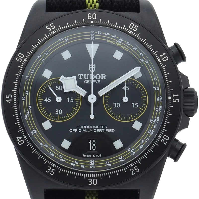 TUDOR PELAGOS FXD CHRONOGRAPH WATCH: TUDOR Pelagos FxD Chronograph Watch, Watch Brand: TUDOR Type/Style: Wristwatch Material: Band Material Nylon, Case Material titanium Color: Dial Color black Size: Case Diameter(H):About 1.7 inch Case 