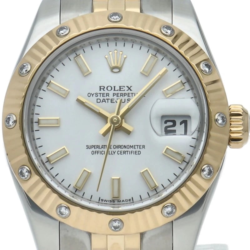 ROLEX DATEJUST 26 DIAMOND BEZEL OVERHAULED WATCH: ROLEx Datejust 26 Diamond Bezel Overhauled Watch Brand: ROLEx Type/Style: Wristwatch Material: Band Material Gold / steel, Case Material Gold / steel Color: Dial Color white Size: Case Diameter(H):Abo
