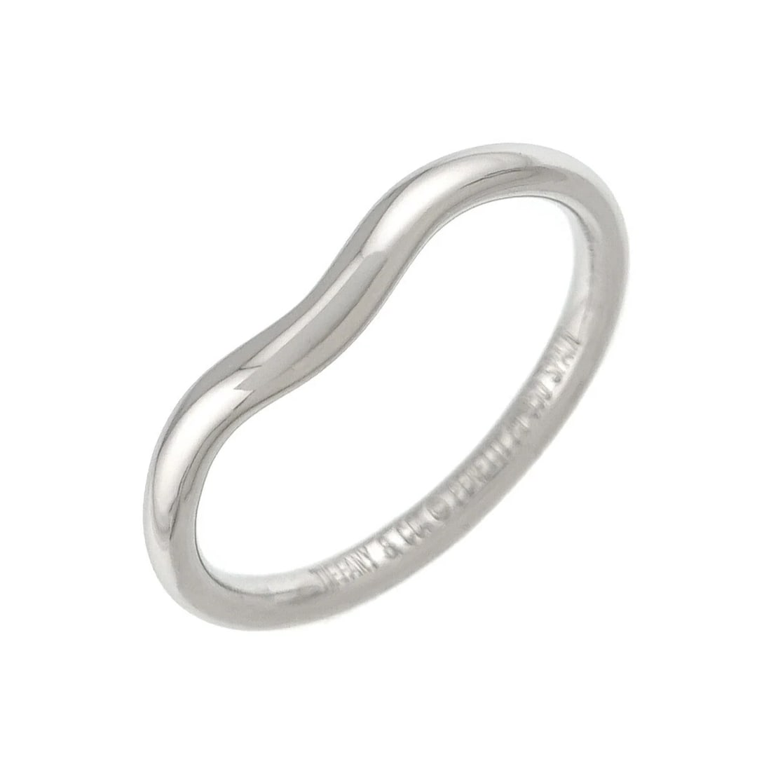 TIFFANY CO. CURVED BAND RING PT PLATINUM: TIFFANY Co. Curved Band Ring Pt Platinum Brand: TIFFANY Co. Type/Style: Ring Material: Platinum, Color: Platinum Size: 6.75(US) Accessories: None Accessories Notice: When purchasing pre-ow
