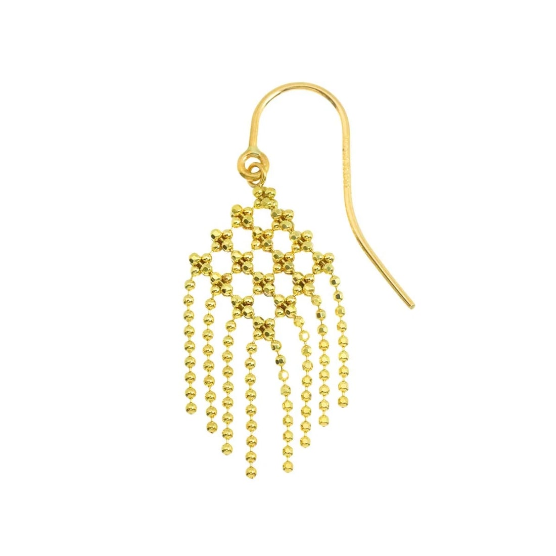 TIFFANY CO. FRINGE HOOK EARRING PIERCED 18K YG: TIFFANY Co. Fringe hook Earring Pierced 18K YG Brand: TIFFANY Co. Type/Style: Earrings Material: 750 Yellow Gold, Color: Yellow Gold Size: W 13 x H34.3mm Accessories: None Accessories Notice: When