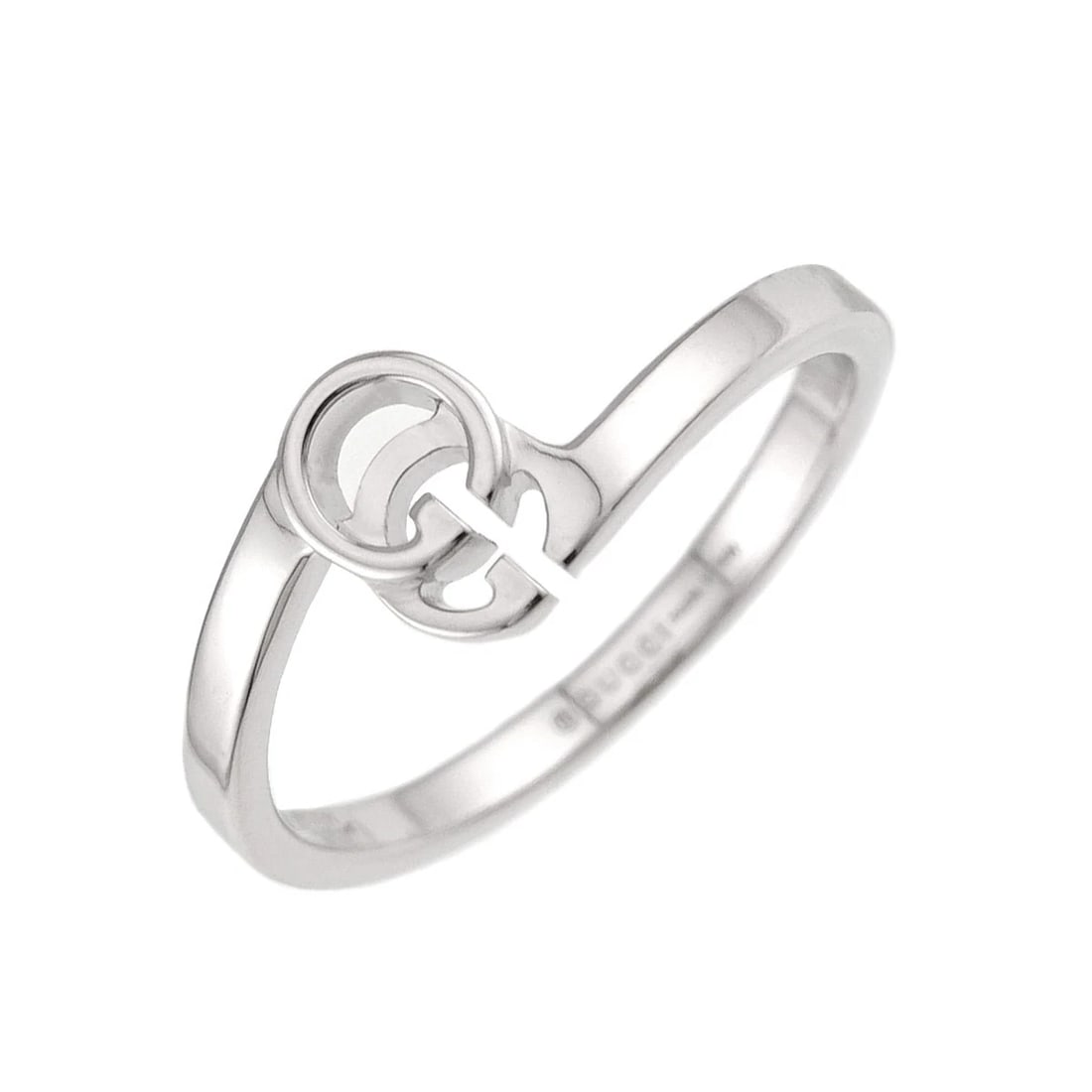 GUCCI GG LOGO RING 18K WG WHITE GOLD 750: GUCCI GG Logo Ring 18K WG White Gold 750 Brand: GUCCI Type/Style: Ring Material: 750 White Gold, Color: White Gold Size: 10 5.25(US) Accessories: None Accessories Notice: When purchasing p