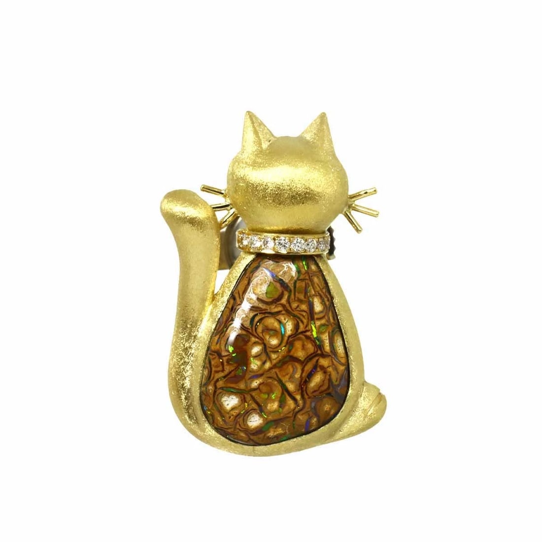 DIAMOND BROOCH 18K YG YELLOW GOLD 750: Diamond Brooch 18K YG Yellow Gold 750 Brand: Unbranded Type/Style: Brooch Material: 750 Yellow Gold, Main Stone Natural Color: Gold Size: W 21.2 x H 29.7mm Thickness: 5.8mm Accessories: None <