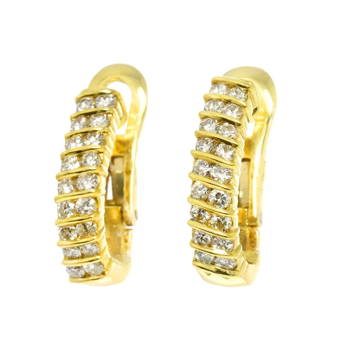 TIFFANY CO. DIAMOND EARRINGS CLIP ON 18K YELLOW GOLD 750 (1 of 4)