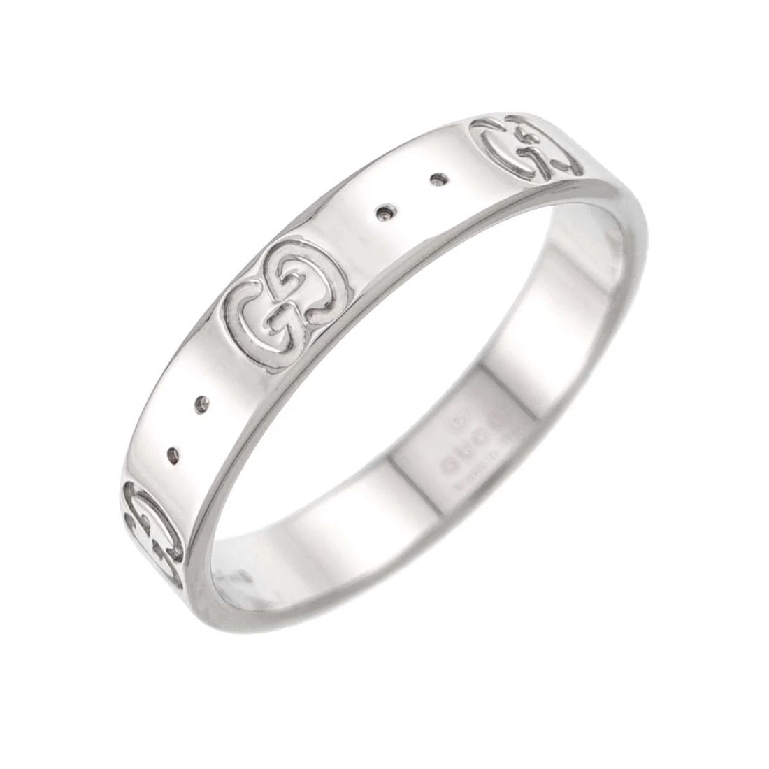 GUCCI ICON RING 18K WG WHITE GOLD 750: GUCCI Icon Ring 18K WG White Gold 750 Brand: GUCCI Type/Style: Ring Material: 750 White Gold, Color: White Gold Size: 18 8-8.25(US) Accessories: None Accessories Notice: When purchasing pre-owned