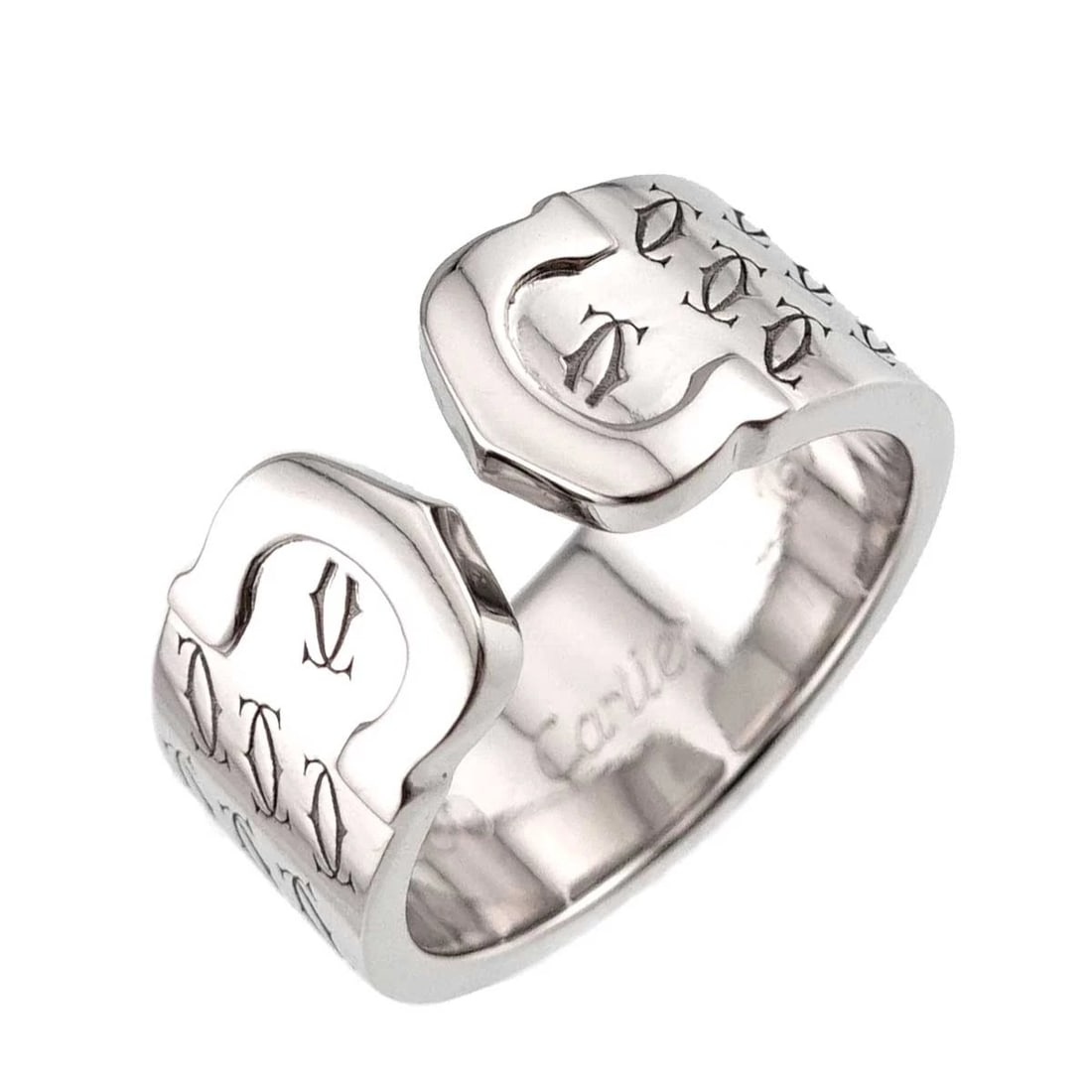 CARTIER C2 RING 18K WHITE GOLD 750: Cartier C2 Ring 18K White Gold 750 Brand: Cartier Type/Style: Ring Material: 750 White Gold, Color: White Gold Size: 49 4.5-4.75(US) Accessories: None Accessories Notice: When purchasing pre-owned