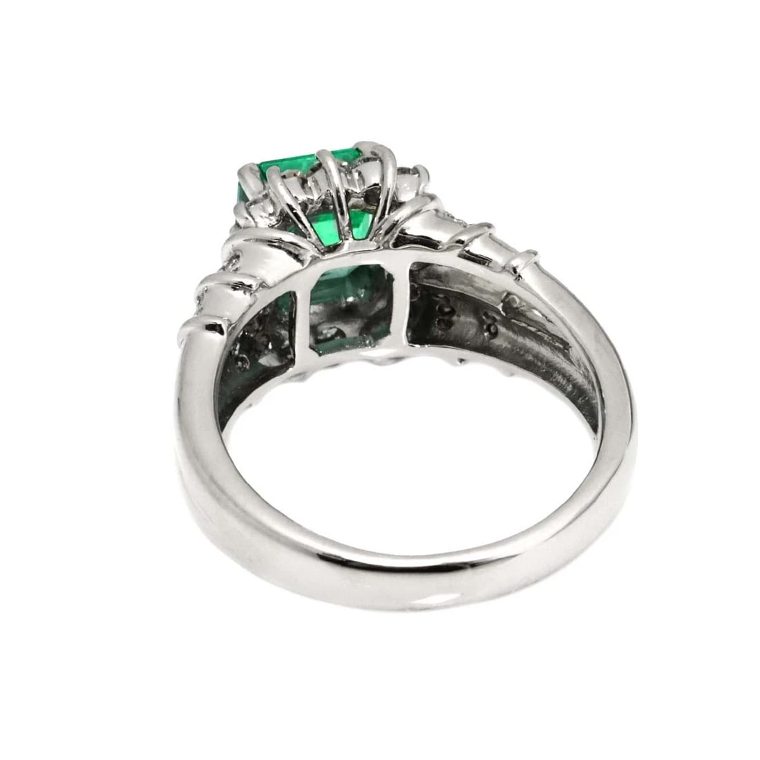 EMERALD DIAMOND RING PT PLATINUM - 5