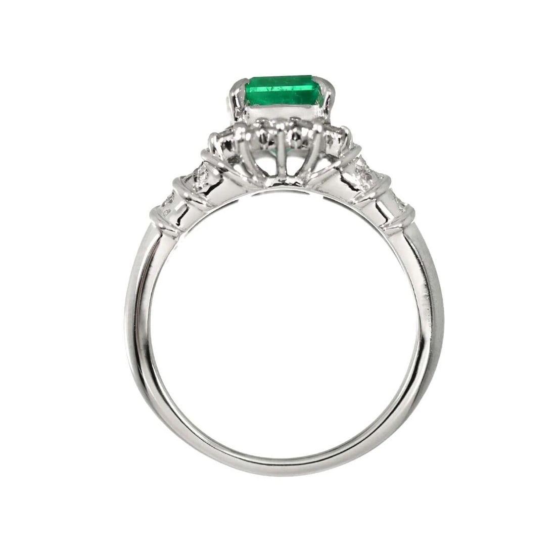 EMERALD DIAMOND RING PT PLATINUM - 6