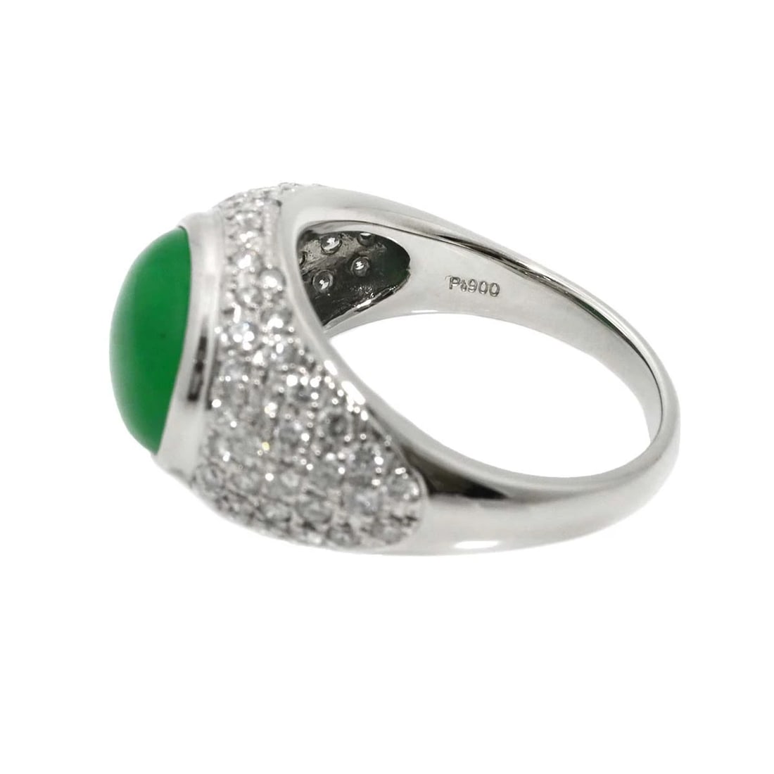 JADE DIAMOND RING PT PLATINUM - 4