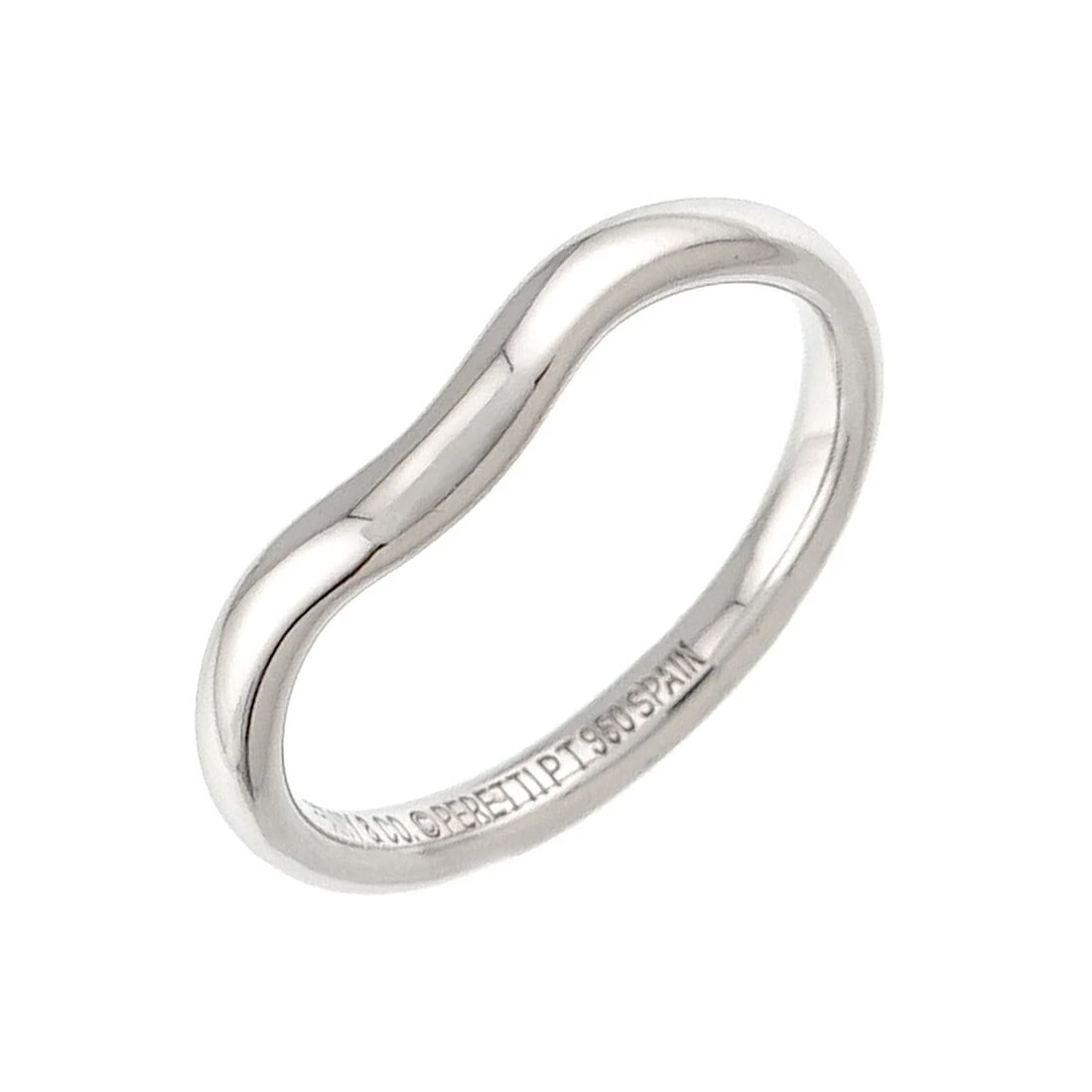 TIFFANY CO. CURVED BAND RING PT PLATINUM: TIFFANY Co. Curved Band Ring Pt Platinum Brand: TIFFANY Co. Type/Style: Ring Material: Platinum, Color: Platinum Size: 4.75-5(US) Accessories: None Accessories Notice: When purchasing pre-owned
