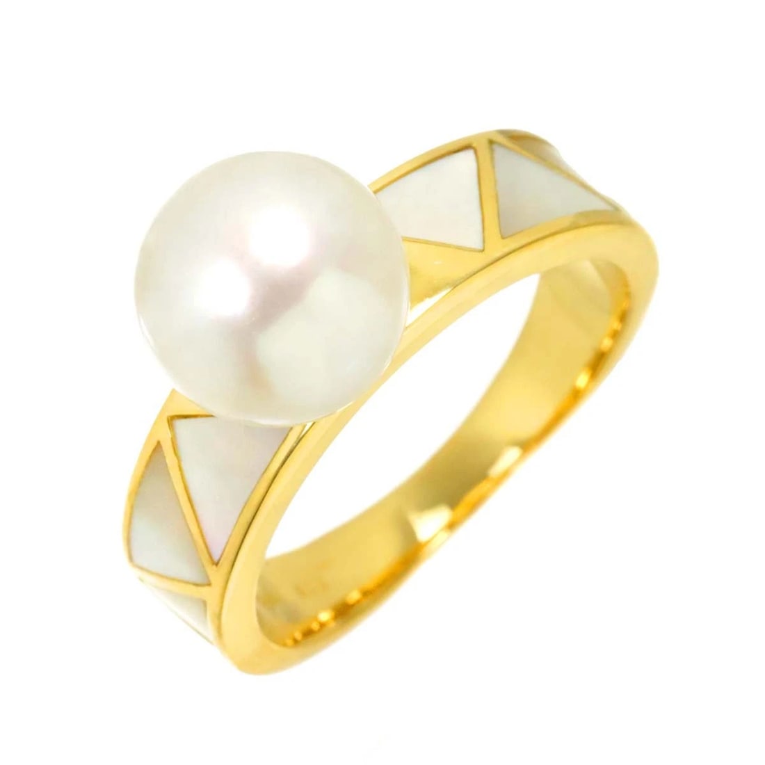 MIKIMOTO PERLITA AKOYA PEARL MOP RING 18K YG 750: MIKIMOTO PERLITA Akoya Pearl MOP Ring 18K YG 750 Brand: MIKIMOTO PERLITA Type/Style: Ring Material: 750 Yellow Gold, Main Stone Akoya Pearl Color: Yellow Gold Size: 4.75-5(US) Accessories: None