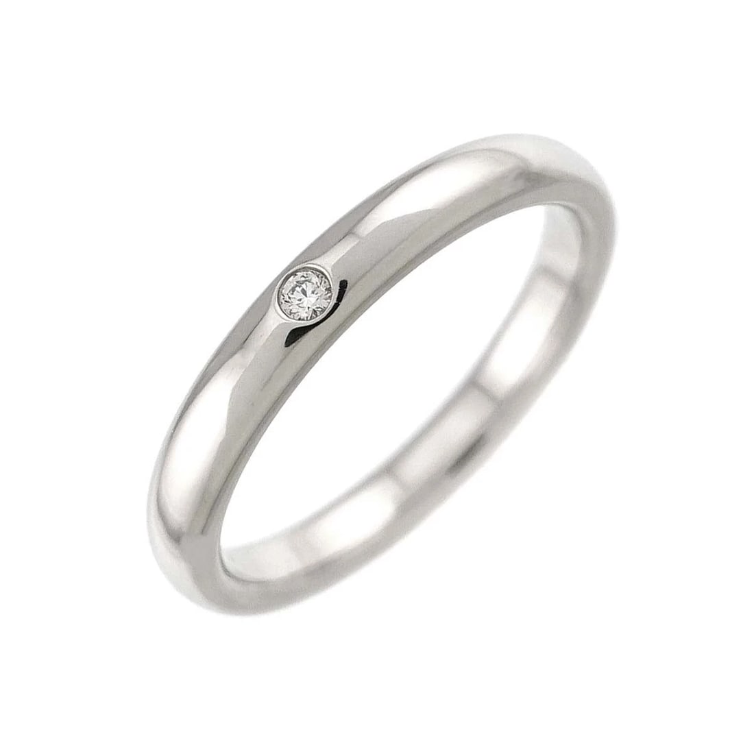 TIFFANY CO. STACKING DIAMOND 1P RING PLATINUM (1 of 5)