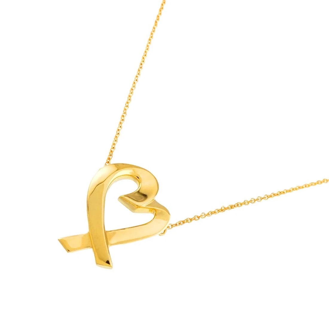 TIFFANY CO. LOVING HEART NECKLACE 18K YELLOW GOLD 750: TIFFANY Co. Loving Heart Necklace 18K Yellow Gold 750 Brand: TIFFANY Co. Type/Style: Necklace Material: 750 Yellow Gold, Color: Yellow Gold Size: internal circumference of the chain:18.5inch Top