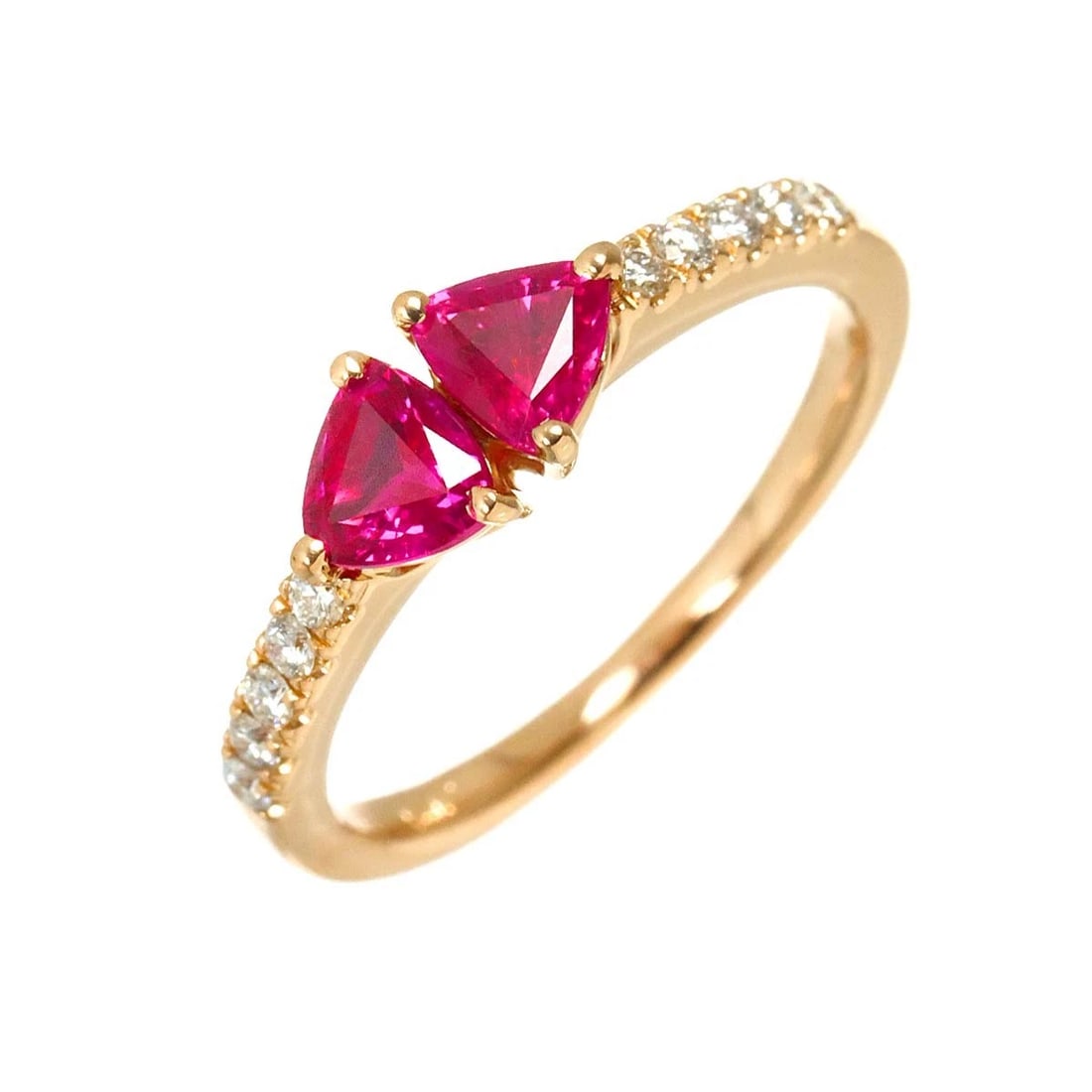 RUBY DIAMOND RING 18K PG PINK GOLD 750 (1 of 5)