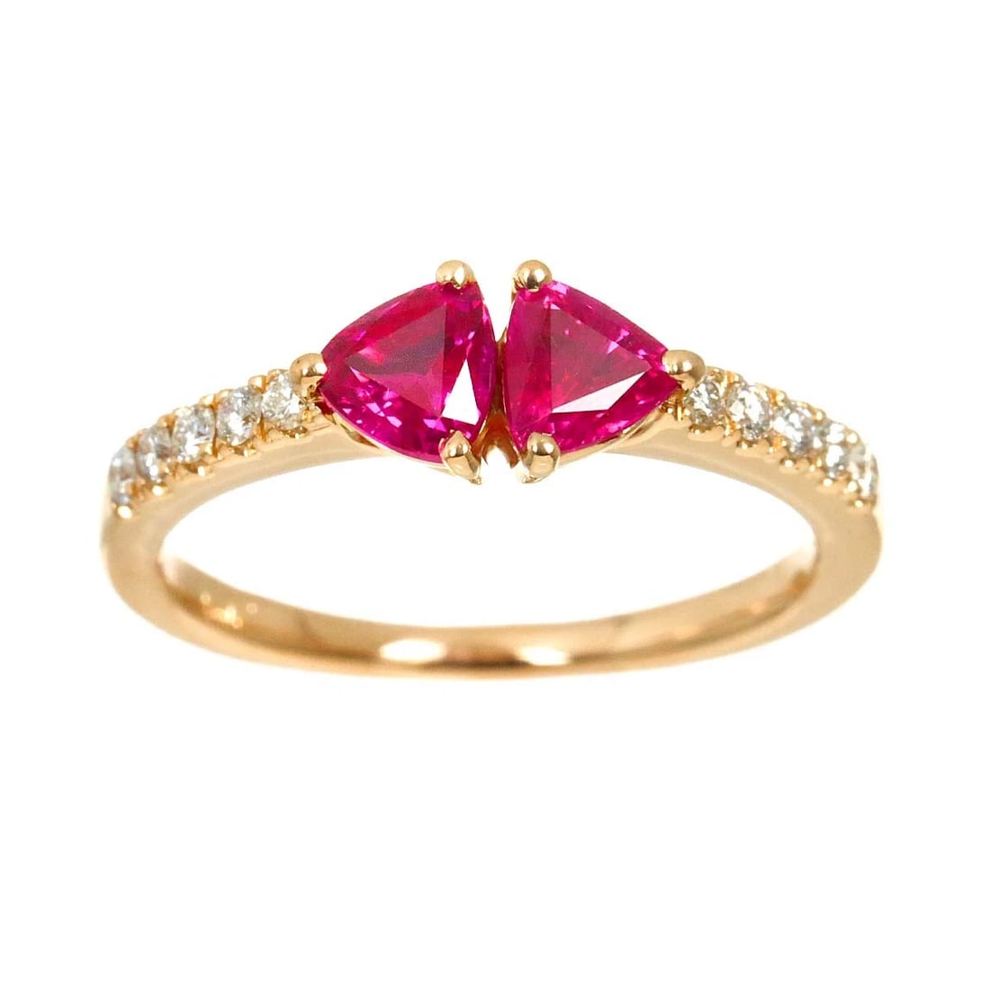 RUBY DIAMOND RING 18K PG PINK GOLD 750 - 2