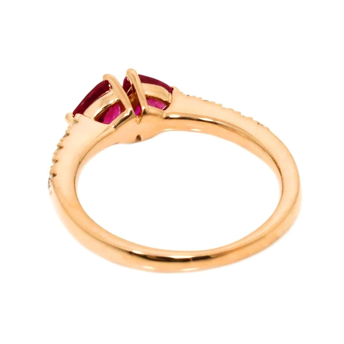 RUBY DIAMOND RING 18K PG PINK GOLD 750 - 4