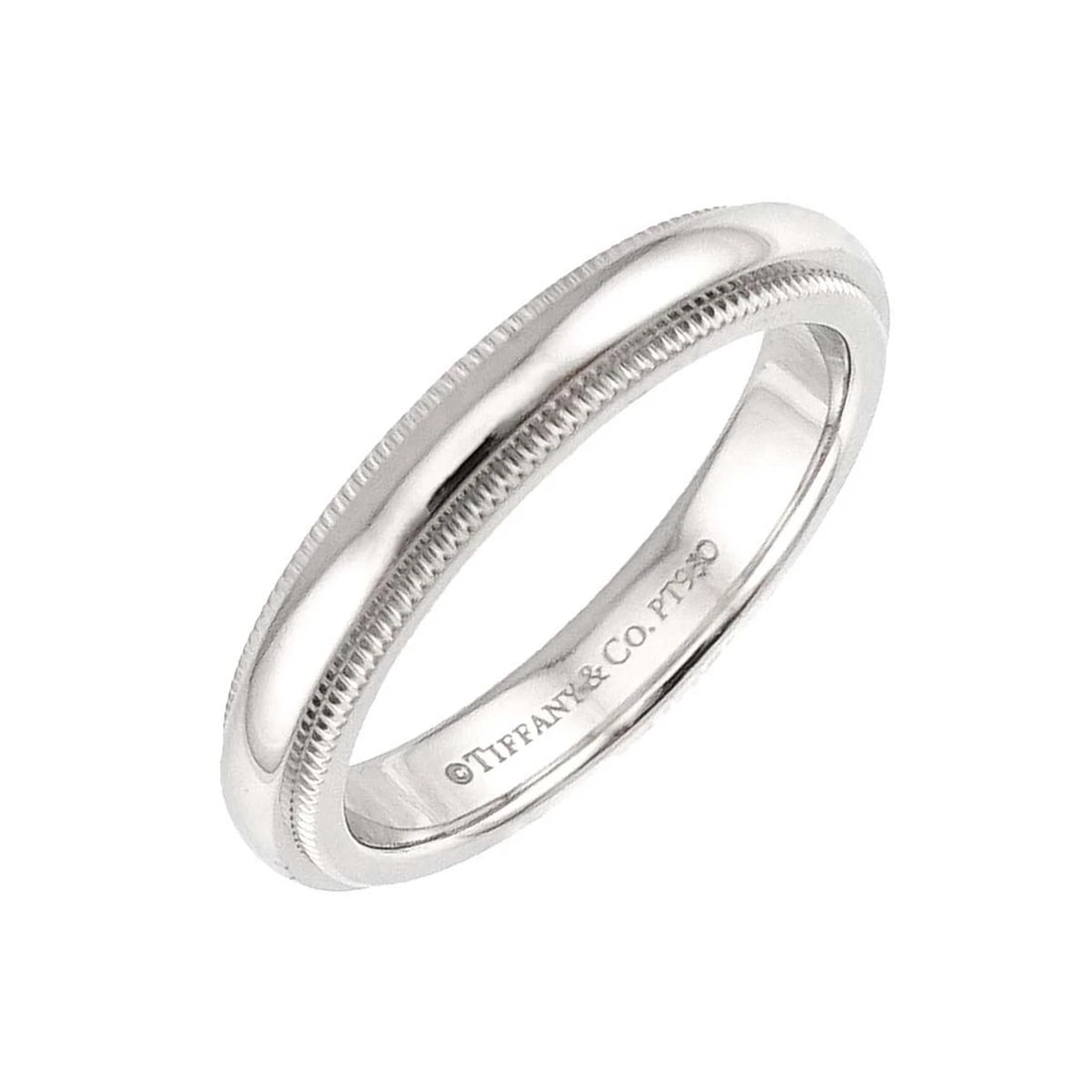 TIFFANY CO. MILGRAIN BAND RING PT PLATINUM: TIFFANY Co. Milgrain Band Ring Pt Platinum Brand: TIFFANY Co. Type/Style: Ring Material: Platinum, Color: Platinum Size: 4-4.5(US) Accessories: None Accessories Notice: When purchasing pre-owned