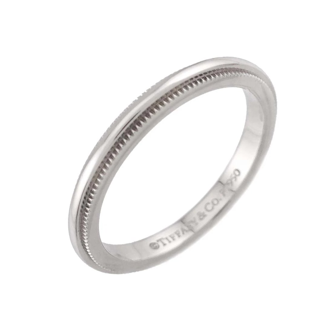 TIFFANY CO. MILGRAIN BAND RING PT PLATINUM: TIFFANY Co. Milgrain Band Ring Pt Platinum Brand: TIFFANY Co. Type/Style: Ring Material: Platinum, Color: Platinum Size: 3.75-4(US) Accessories: None Accessories Notice: When purchasing pre-owned
