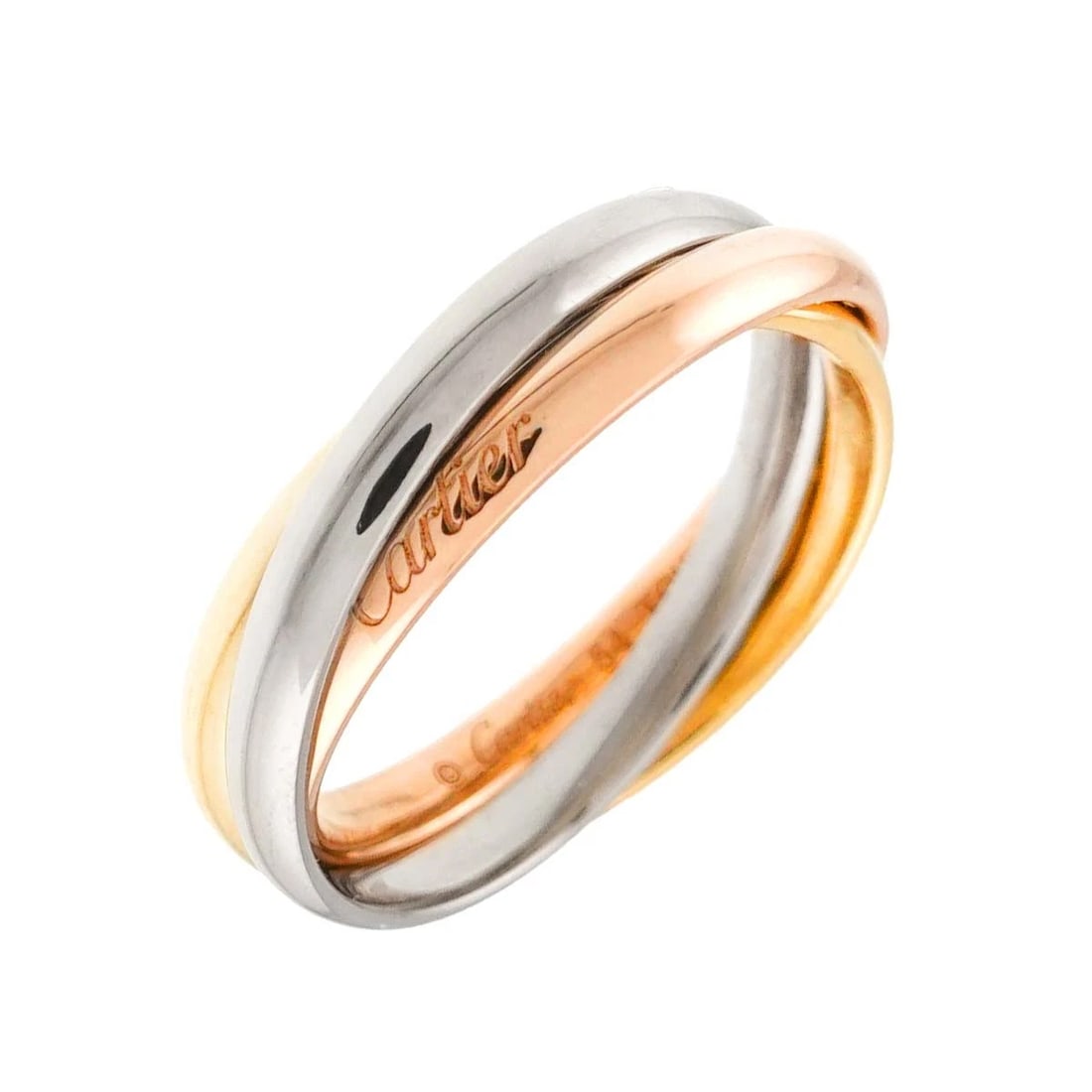 CARTIER TRINITY SM RING 18K YG WG PG 750: Cartier Trinity SM Ring 18K YG WG PG 750 Brand: Cartier Type/Style: Ring Material: 750 Yellow,White,Pink Gold, Color: Yellow,White,Pink Gold Size: 6.75(US) Accessories: None Accessories Notice: When