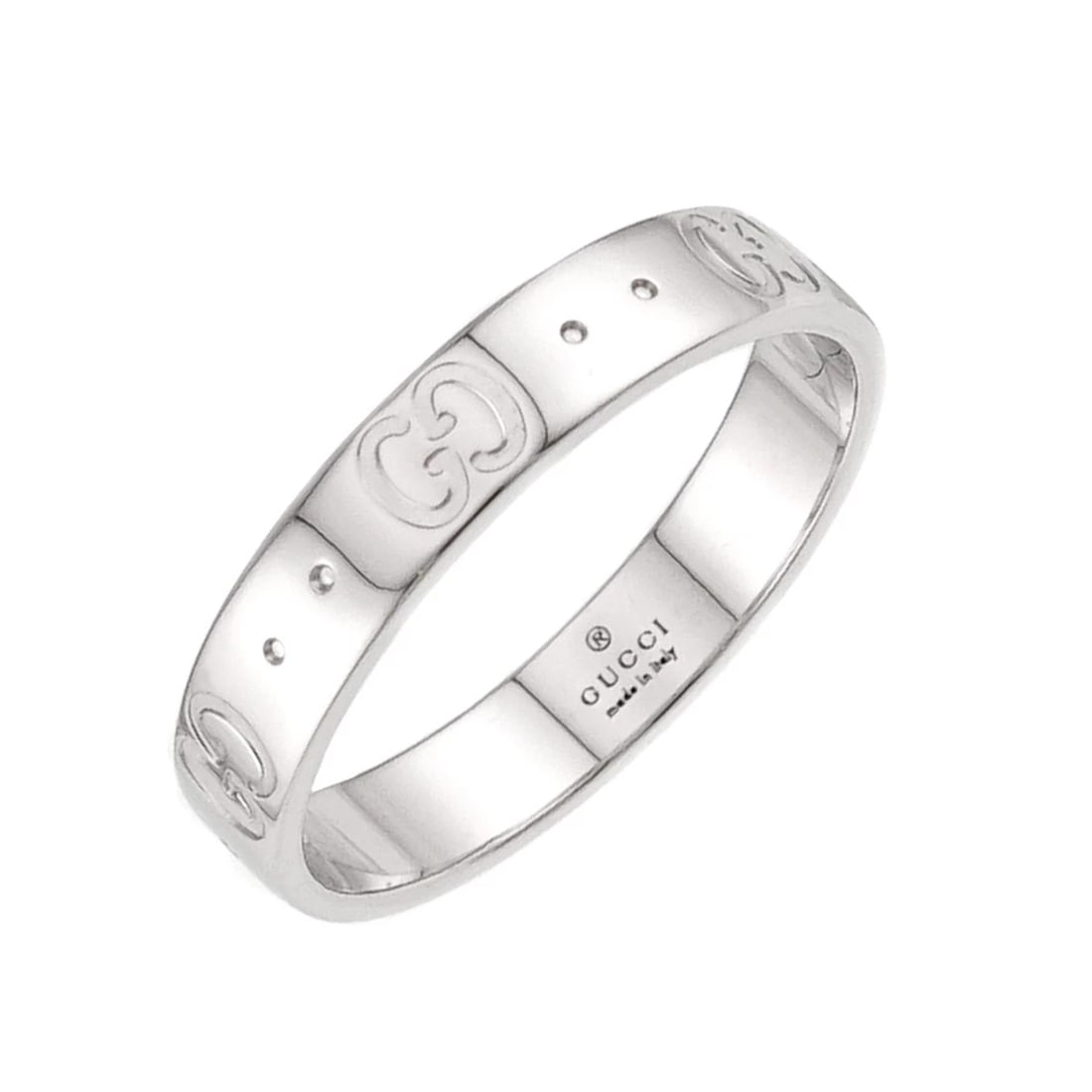 GUCCI ICON RING 18K WG WHITE GOLD 750: GUCCI Icon Ring 18K WG White Gold 750 Brand: GUCCI Type/Style: Ring Material: 750White Gold, Color: White Gold Size: 8.25-8.75(US) Accessories: None Accessories Notice: When purchasing pre-owned