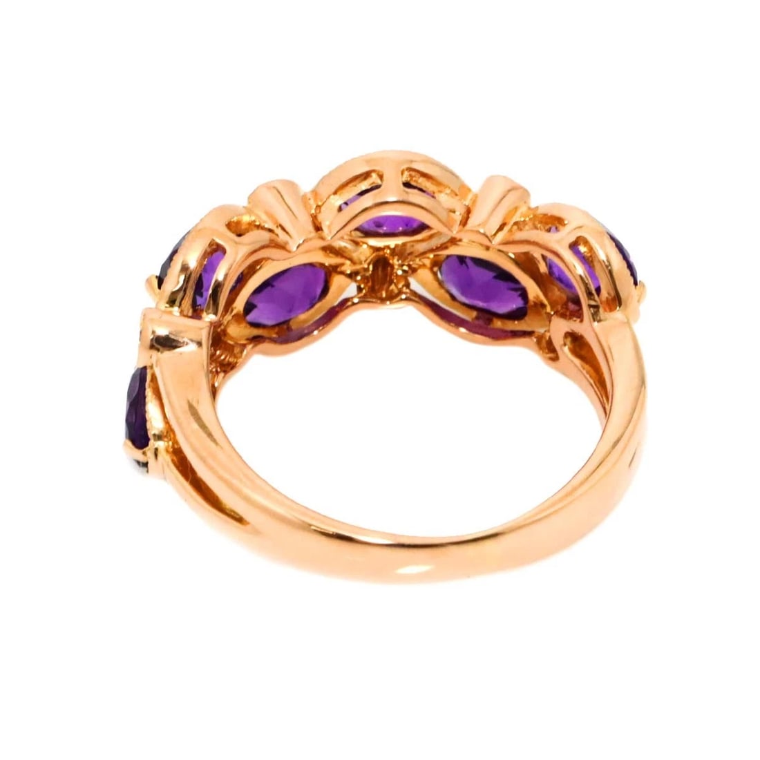 AMETHYST DIAMOND RING 18K PG PINK GOLD (1 of 2)