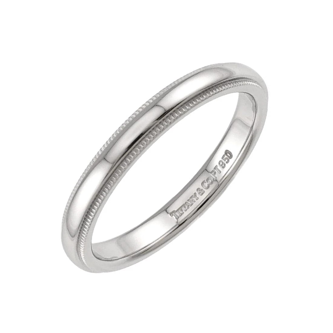 TIFFANY CO. MILGRAIN BAND RING PLATINUM: TIFFANY Co. Milgrain Band Ring Platinum Brand: TIFFANY Co. Type/Style: Ring Material: Platinum, Color: Platinum Size: 9(US) Accessories: None Accessories Notice: When purchasing pre-owned