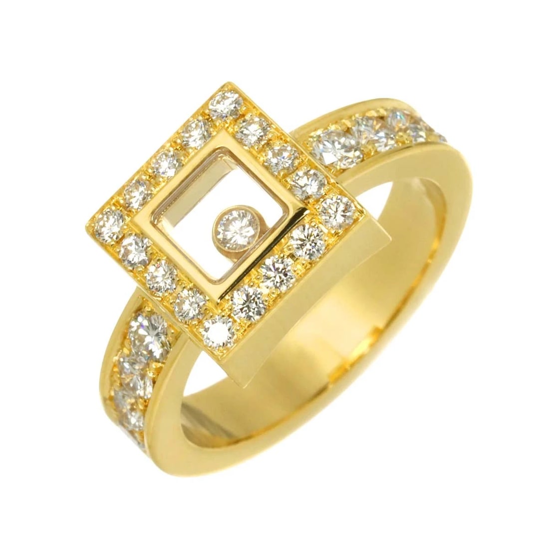 CHOPARD HAPPY DIAMOND RING 18K YG 750 (1 of 3)