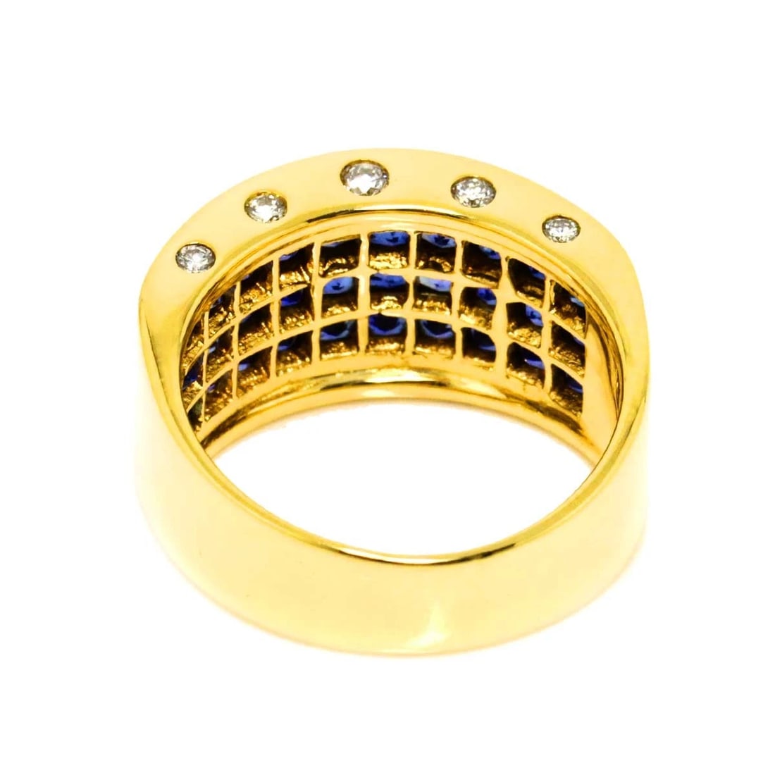 SAPPHIRE DIAMOND RING 18K YELLOW GOLD 750: Sapphire Diamond Ring 18K Yellow Gold 750 Brand: Unbranded Type/Style: Ring Material: 750 Yellow Gold, Main Stone Sapphire Color: Yellow Gold Size: 5.5-5.75(US) Accessories: None Accessori