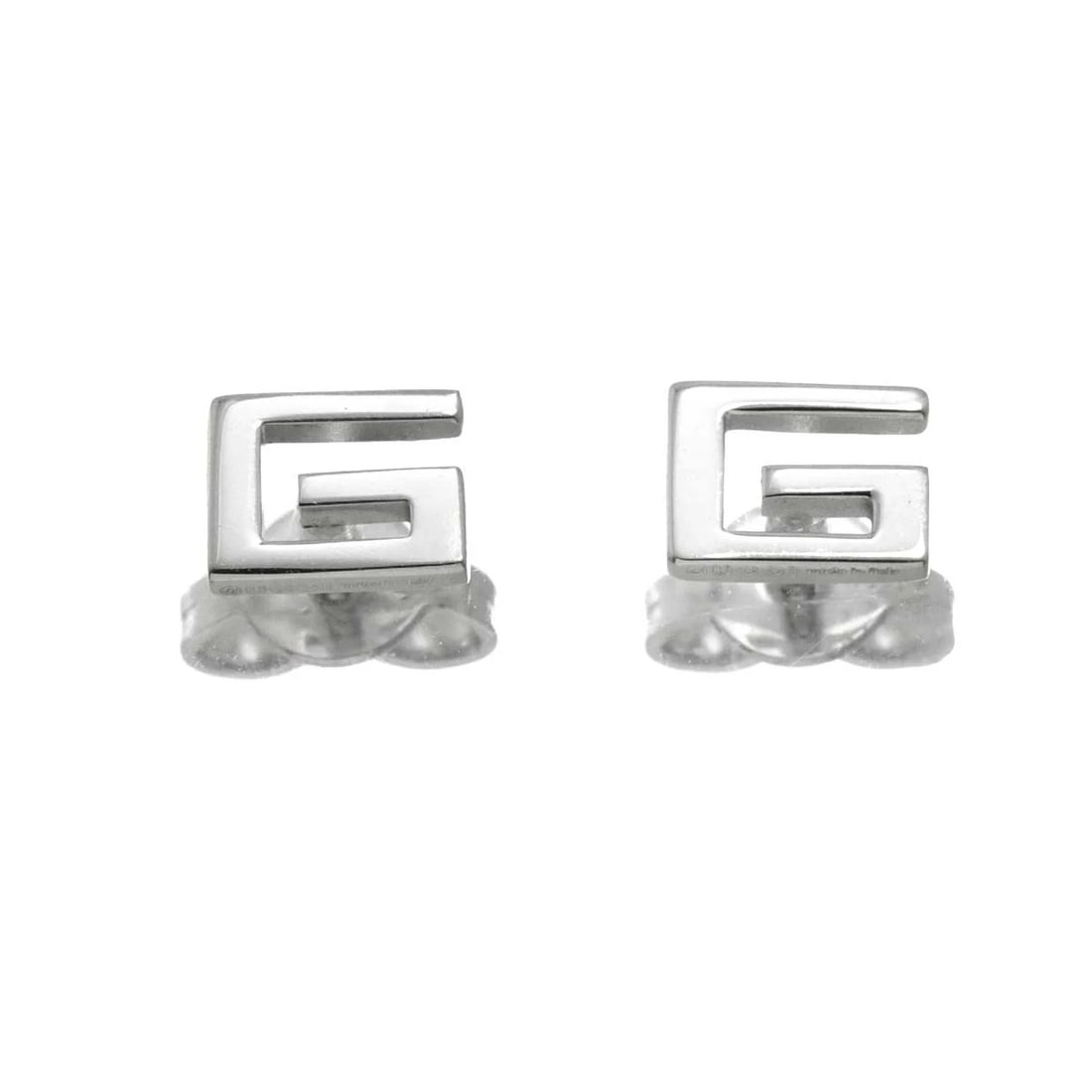 GUCCI G LOGO EARRINGS PIERCED 18K WHITE GOLD 750: GUCCI G Logo Earrings Pierced 18K White Gold 750 Brand: GUCCI Type/Style: Earrings Material: 750White Gold, Color: White Gold Size: W6.2 x H4.8 mm Accessories: None Accessories Notice: When