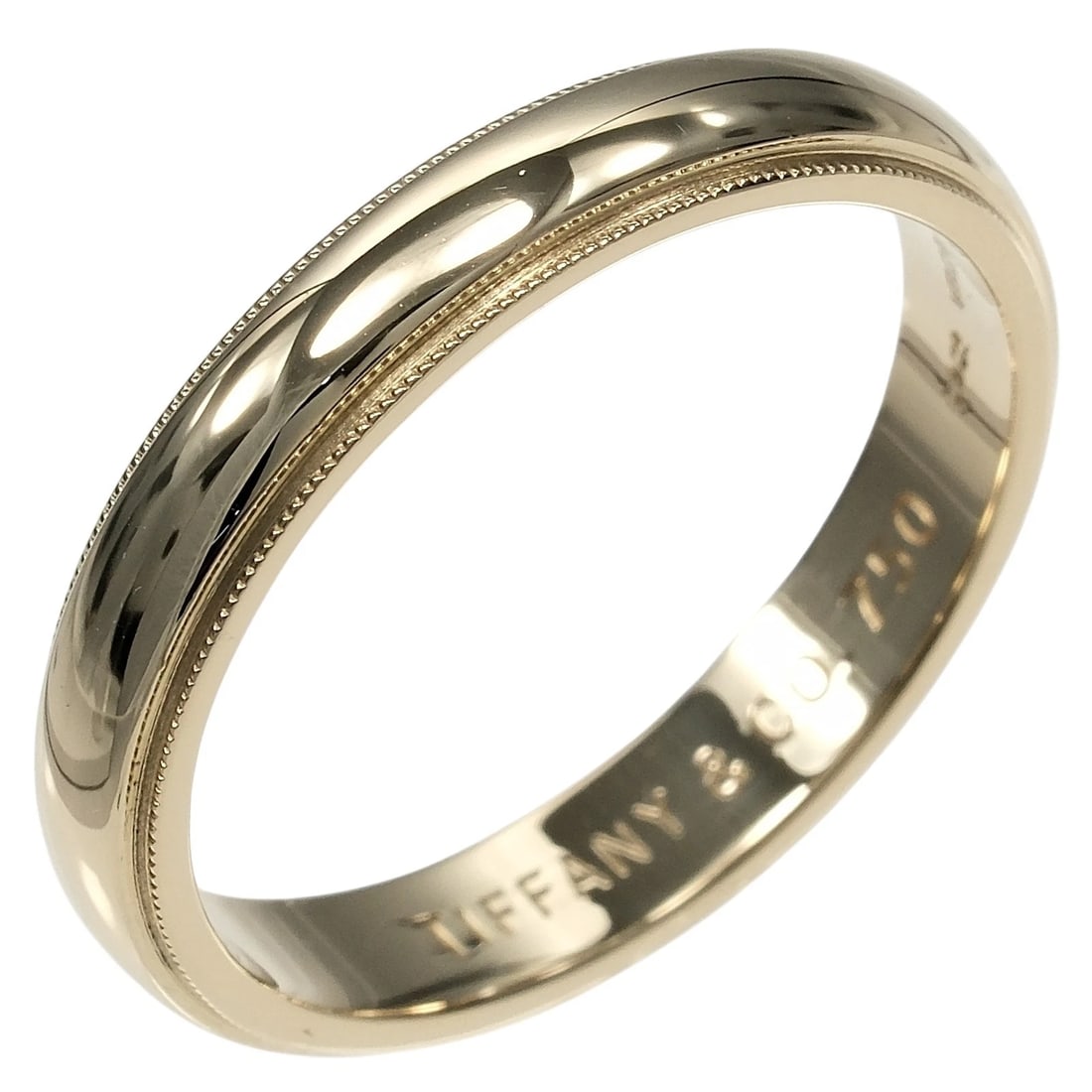 TIFFANY&CO. MILGRAIN TO GATHERED RING: TIFFANY&Co. Milgrain To Gathered Ring Brand: TIFFANY&Co. Type/Style: Ring Material: K18 yellow gold, Color: YG Size: 9.5(US Size) Accessories: None Accessories Notice: When purchasing pre-