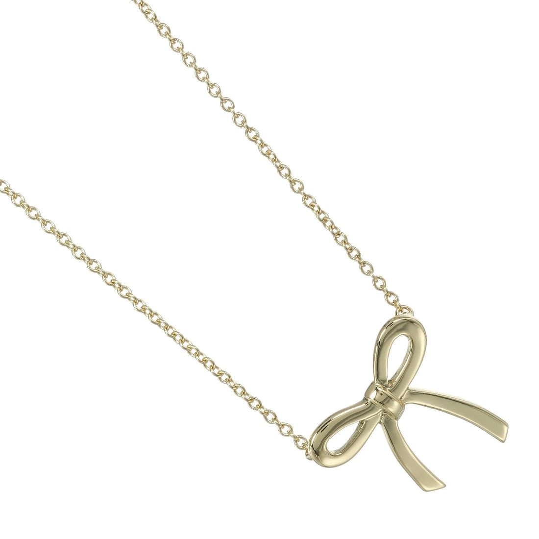 TIFFANY&CO. RIBBON NECKLACE: TIFFANY&Co. ribbon Necklace Brand: TIFFANY&Co. Type/Style: Necklace Material: K18 yellow gold, Color: YG Size: Size(CM) Neck around?40cm Top?W14.9mm x H14.7mm Accessories: None Accessories Notice: