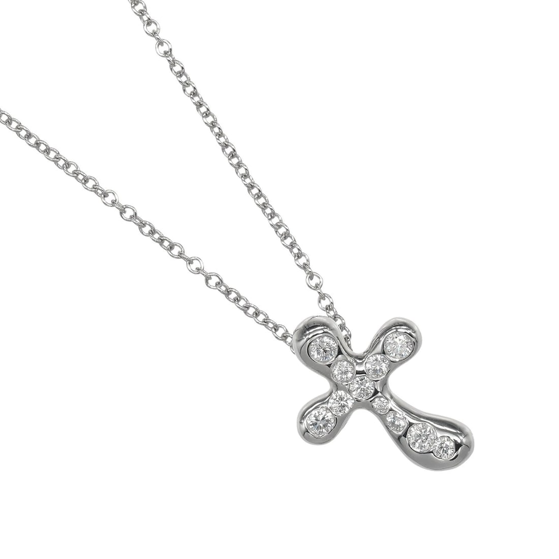 TIFFANY&CO. DOTS CROSS NECKLACE PT950PLATINUM: TIFFANY&Co. Dots Cross Necklace Pt950Platinum Brand: TIFFANY&Co. Type/Style: Necklace Material: Pt950Platinum, Color: Silver Size: Size(CM) Neck around?40cm Top?W10.7mm x H14.3mm Accessories: None