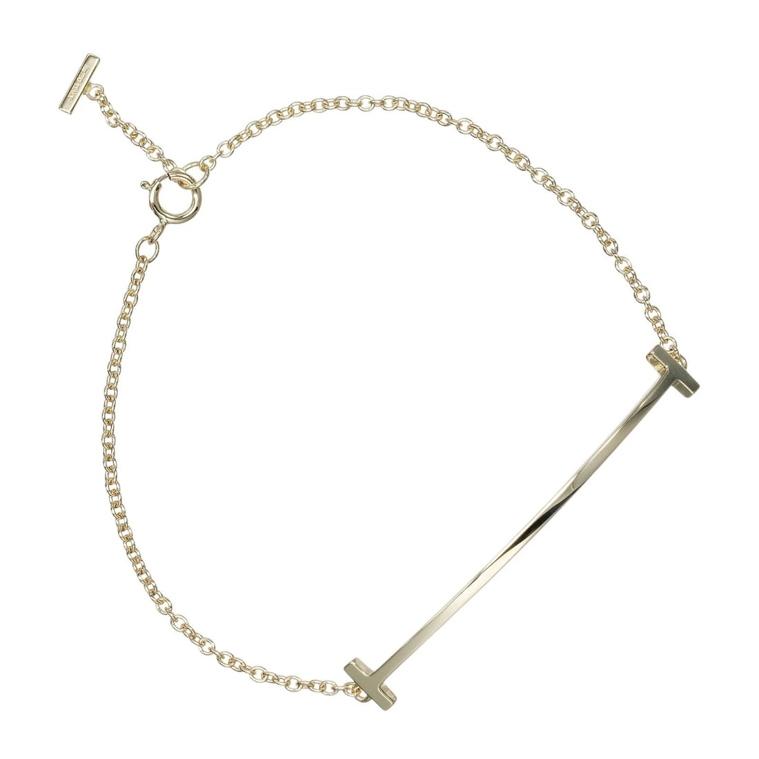 TIFFANY&CO. T SMILE BRACELET: TIFFANY&Co. T Smile Bracelet Brand: TIFFANY&Co. Type/Style: Bracelet Material: K18 yellow gold, Color: YG Size: Size(CM) All length?17cm Wrist circumference?16.3cm Accessories: None Access
