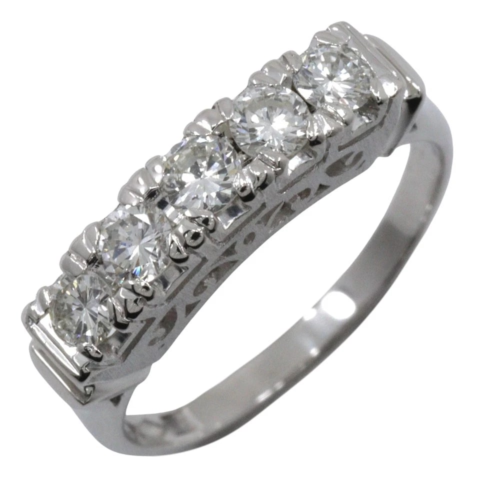 ONE CHARACTER RING PT900PLATINUM/DIAMOND: One character Ring Pt900Platinum/diamond Brand: no brand Type/Style: Ring Material: Pt900Platinum, Color: Silver Size: 5.4(US Size) Accessories: None Accessories Notice: When purchasing pr