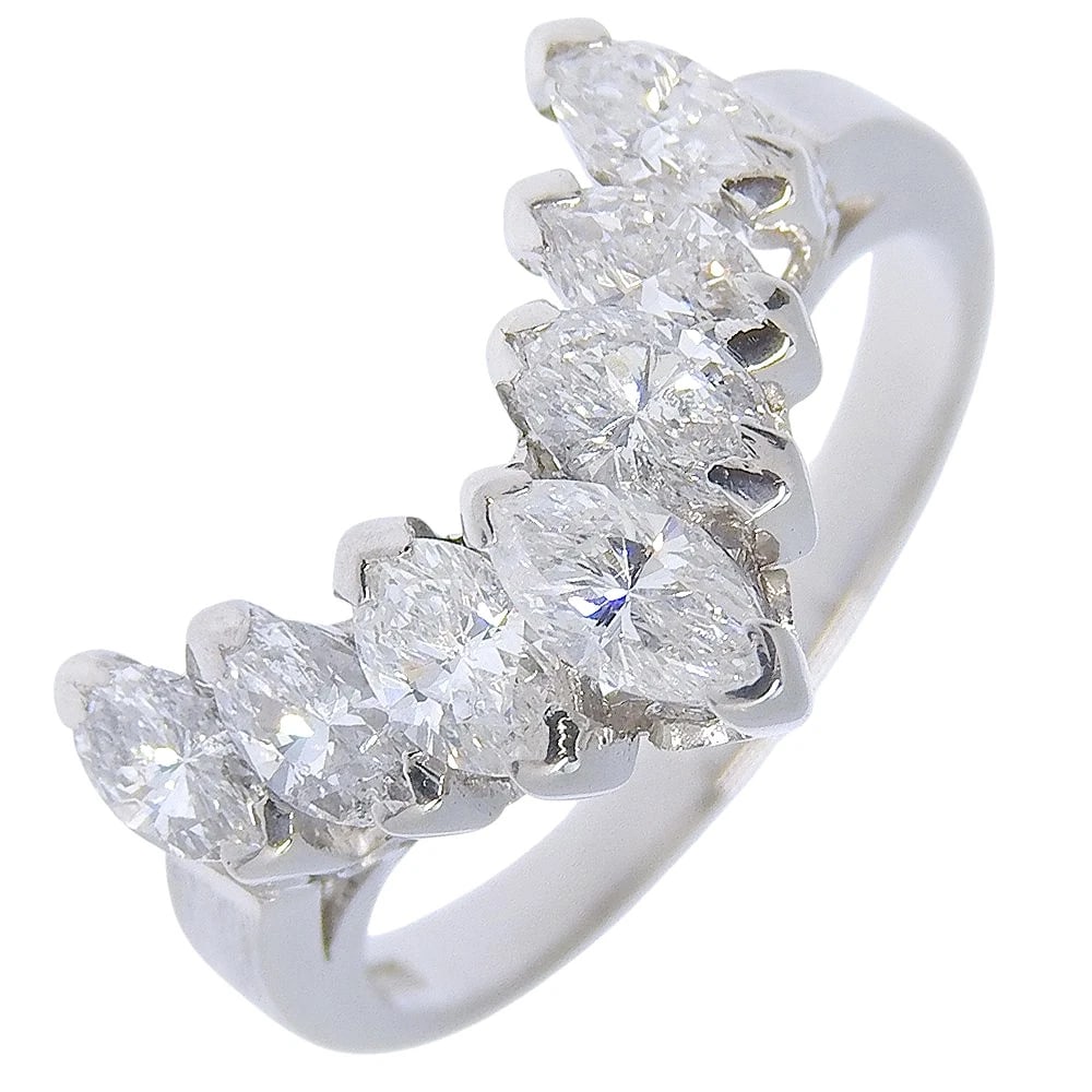 V CHARACTER RING PT900PLATINUM/DIAMOND: V character Ring Pt900Platinum/diamond Brand: no brand Type/Style: Ring Material: Pt900Platinum, Color: Silver Size: 6.2(US Size) Accessories: None Accessories Notice: When purchasing pre-owned