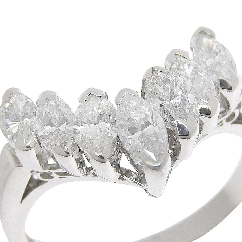 V CHARACTER RING PT900PLATINUM/DIAMOND - 3