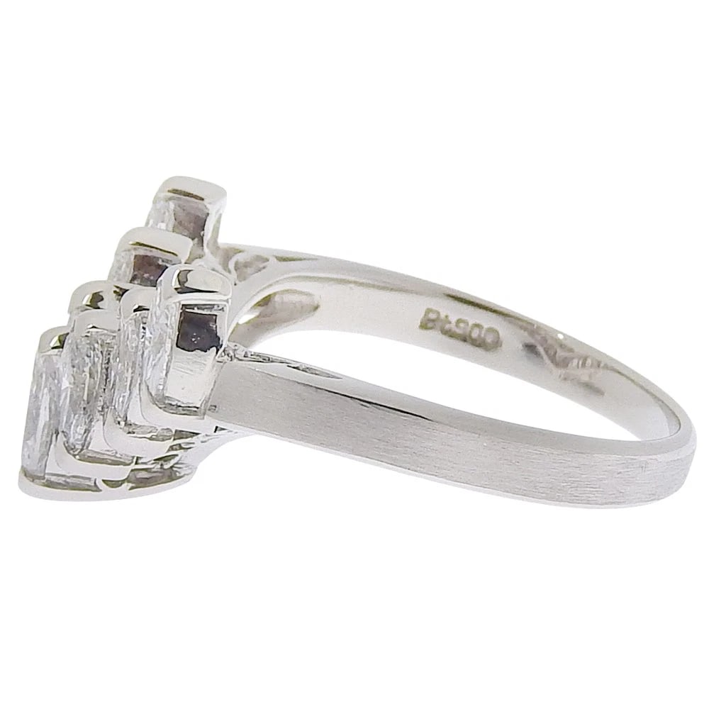 V CHARACTER RING PT900PLATINUM/DIAMOND - 4