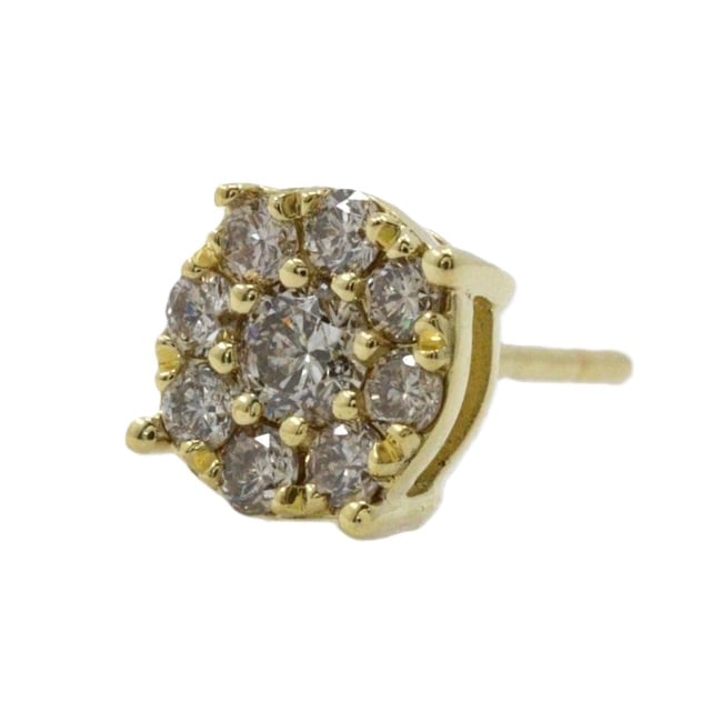 PIERCING K18 YELLOW GOLD/DIAMOND: Piercing K18 yellow gold/diamond Brand: no brand Type/Style: Piercing Material: K18 yellow gold, Color: YG Size: Size(CM) 6mm x 6mm Accessories: None Accessories Notice: When purchasing pr