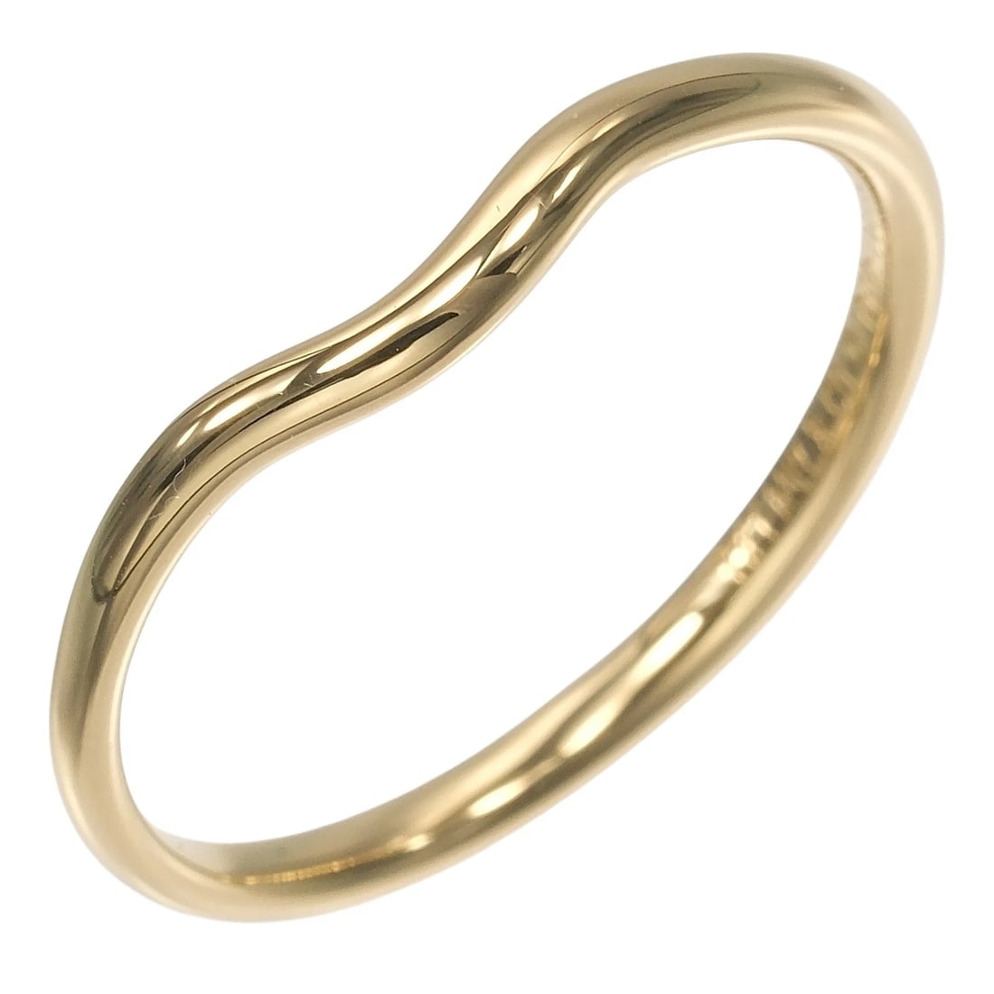 TIFFANY&CO. CURVED BAND RING: TIFFANY&Co. Curved band Ring Brand: TIFFANY&Co. Type/Style: Ring Material: K18 yellow gold, Color: YG Size: 7.4(US Size) Accessories: None Accessories Notice: When purchasing pre-owned goods, please
