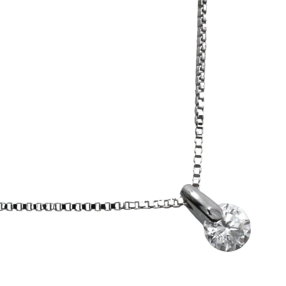 NECKLACE PT850PLATINUM/DIAMOND: Necklace Pt850Platinum/diamond Brand: no brand Type/Style: Necklace Material: Pt850Platinum, Color: Silver Size: Size(CM) Neck around?40.5cm Top?W4mm x H7mm Accessories: None Accessories Notice: When