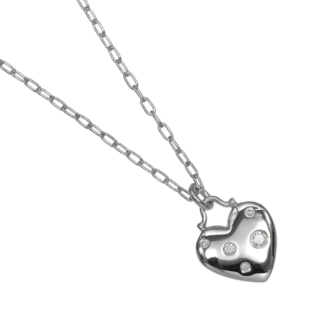 TIFFANY&CO. SENTIMENTAL HEART NECKLACE: TIFFANY&Co. Sentimental heart Necklace Brand: TIFFANY&Co. Type/Style: Necklace Material: K18 white gold, Color: WG Size: Size(CM) Neck around?40cm Top?W12.25mm x H14.85mm Accessories: None