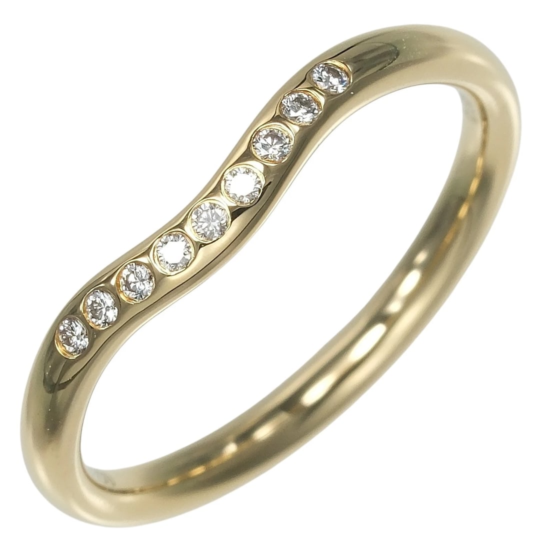 TIFFANY&CO. CURVED BAND RING: TIFFANY&Co. Curved band Ring Brand: TIFFANY&Co. Type/Style: Ring Material: K18 yellow gold, Color: YG Size: 6.0(US Size) Accessories: None Accessories Notice: When purchasing pre-owned goods, please
