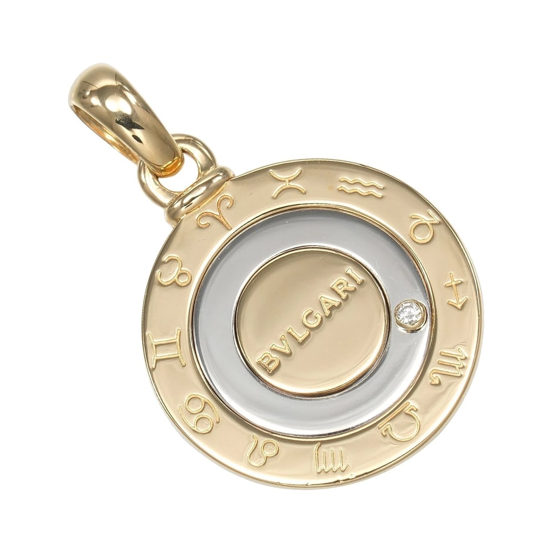 BVLGARI HOROSCOPE PENDANT TOP K18 YELLOW GOLD: BVLGARI horoscope Pendant top K18 yellow gold Brand: BVLGARI Type/Style: Pendant top Material: K18 yellow gold/Stainless Steel, Color: YG SS Size: Size(CM) Top?W23mm x H34.8mm Accessories: None