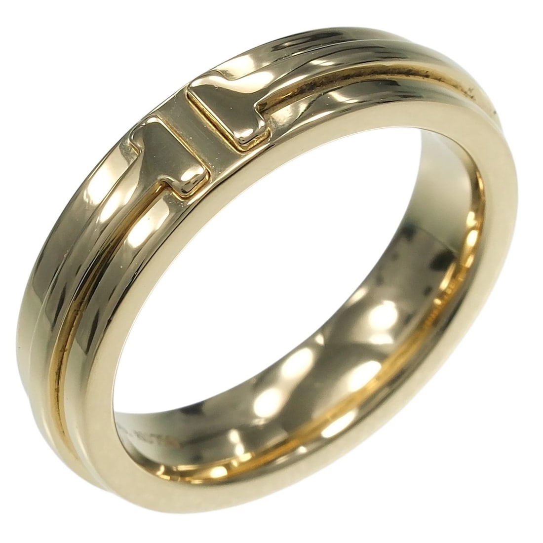 TIFFANY&CO. T NARROW RING K18 YELLOW GOLD: TIFFANY&Co. T narrow Ring K18 yellow gold Brand: TIFFANY&Co. Type/Style: Ring Material: K18 yellow gold, Color: YG Size: 4.9(US Size) Accessories: None Accessories Notice: When purchasing