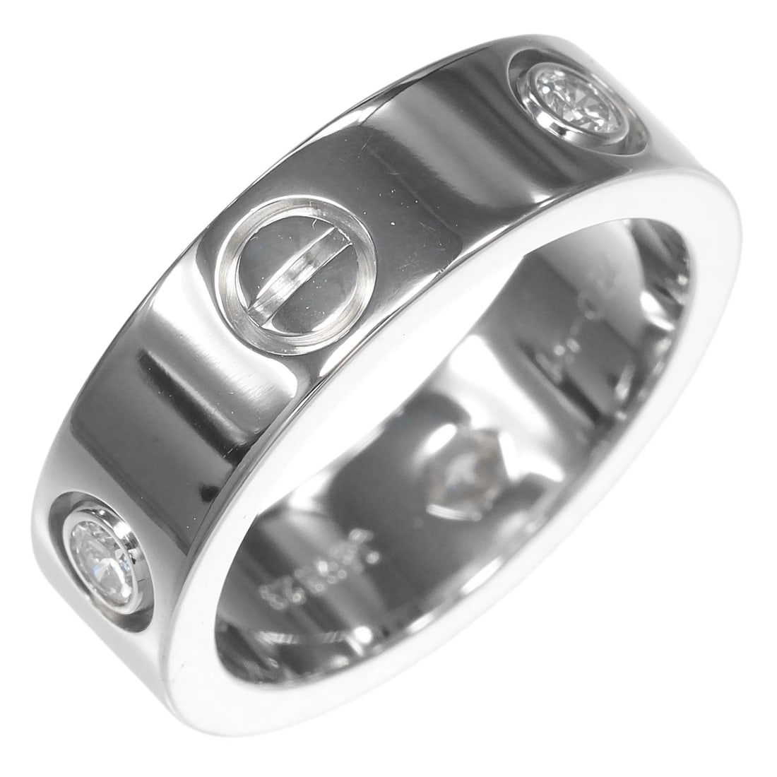 CARTIER LOVE RING K18 WHITE GOLD: CARTIER love Ring K18 white gold Brand: CARTIER Type/Style: Ring Material: K18 white gold, Color: Silver Size: 5.8(US Size) Accessories: None Accessories Notice: When purchasing pre-owned goods,