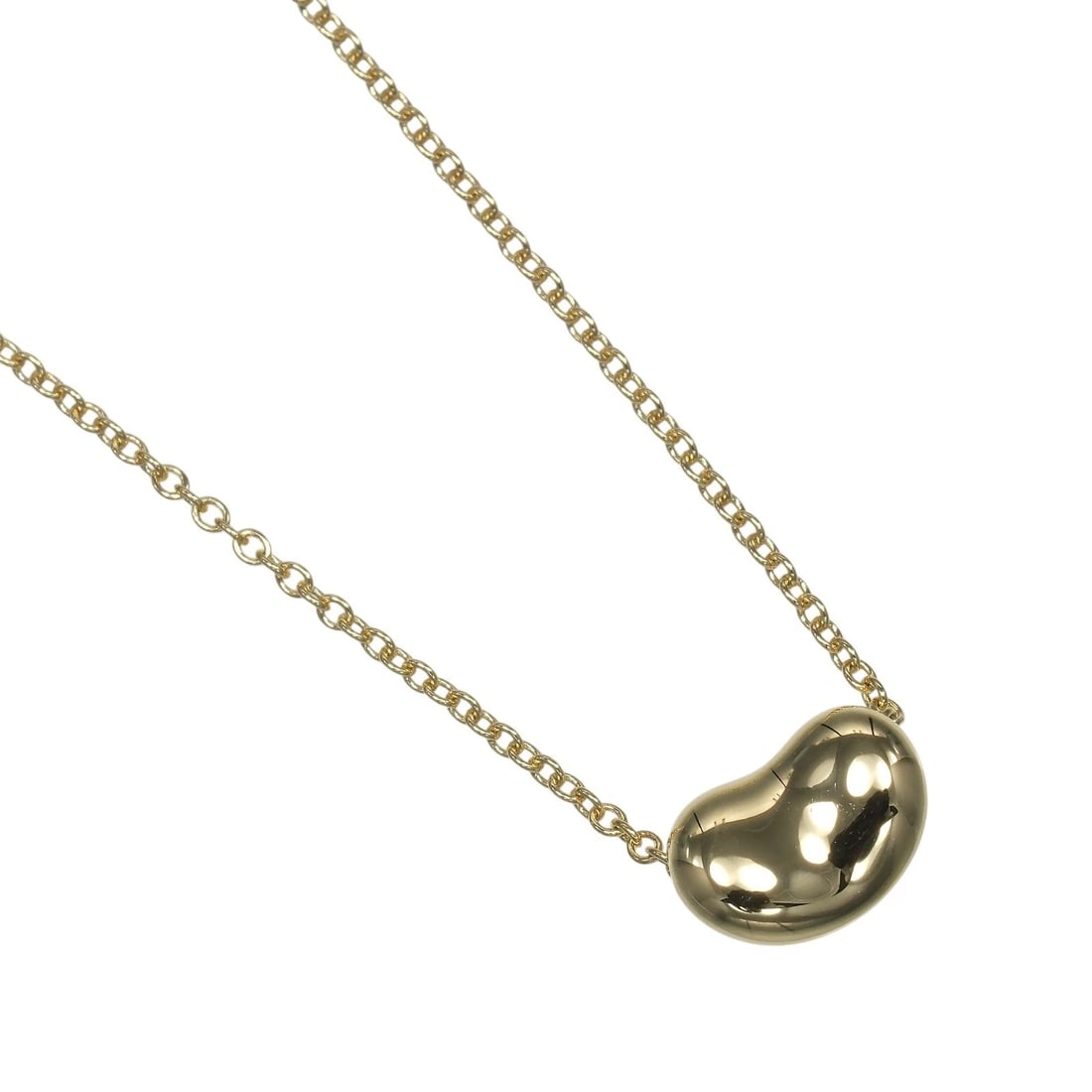 TIFFANY&CO. BEAN NECKLACE: TIFFANY&Co. Bean Necklace Brand: TIFFANY&Co. Type/Style: Necklace Material: K18 yellow gold, Color: YG Size: Top?W6.34mm x H9.1mm Accessories: None Accessories Notice: When purchasing pre-owned
