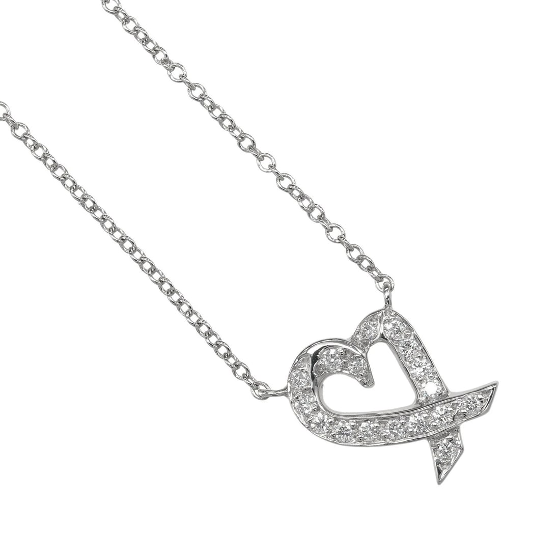 TIFFANY&CO. LOVING HEART NECKLACE: TIFFANY&Co. Loving heart Necklace Brand: TIFFANY&Co. Type/Style: Necklace Material: Pt950Platinum, Color: Silver Size: Size(CM) Neck around?40cm Top?W8.7mm x H11.2mm Accessories: None Accessories