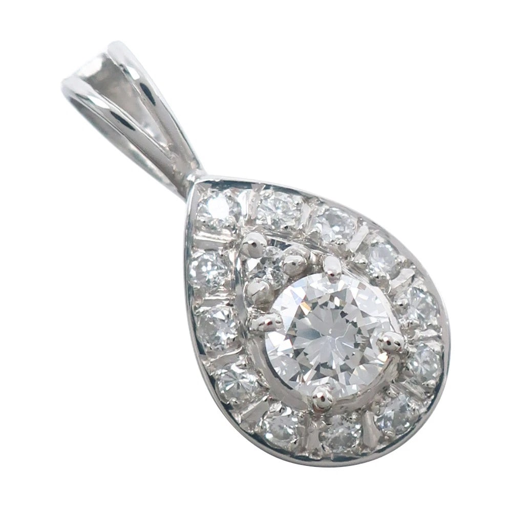 PENDANT TOP PT950PLATINUM/DIAMOND: Pendant top Pt950Platinum/diamond Brand: no brand Type/Style: Pendant top Material: Pt950Platinum, Color: Silver Size: Size(CM) Top?W9mm x H17mm Accessories: None Accessories Notice: When purchasing
