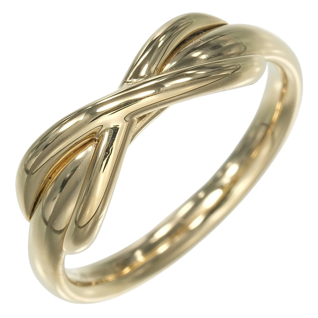TIFFANY&CO. INFINITY RING K18 YELLOW GOLD: TIFFANY&Co. Infinity Ring K18 yellow gold Brand: TIFFANY&Co. Type/Style: Ring Material: K18 yellow gold, Color: YG Size: 4.5(US Size) Accessories: None Accessories Notice: When purchasing pre-owned